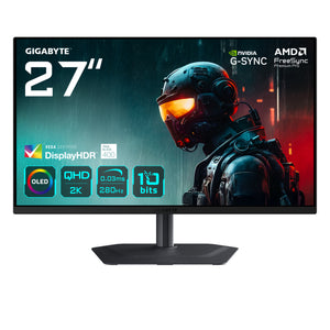 GIGABYTE MO27Q2A 27" OLED 2K QHD Gaming-Monitor - 2560 x 1440, 280Hz, 0,03ms, 250 cd/m², FreeSync Premium Pro, DisplayHD