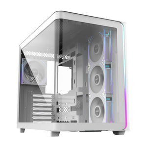 FSP M580-WP Plus Gehäuse Midi Tower mITX, mATX Weiß ARGB