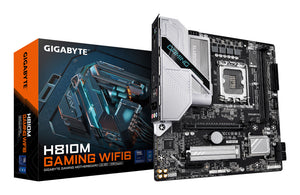 GIGABYTE H810M GAMING WIFI6 Mainboard – Intel Core Ultra (Serie 2) CPUs, 4+1+2 Phasen VRM, bis zu 6400 MHz DDR5, 1xPCIe
