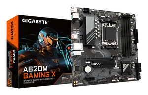 GIGABYTE A620M GAMING X Motherboard - Unterstützt AMD Ryzen 8000 CPUs, 8+2+1 Phasen Digital VRM, bis zu 8000MHz DDR5 (OC