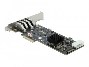 DeLOCK PCI Express x4 Karte zu 4 x extern SuperSpeed USB (USB 3.2 Gen 1) USB Typ-A Buchse Quad Channel - Low Profile Formfaktor