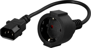 PowerWalker 91015003 Stromkabel Schwarz 0,2 m C14-Koppler CEE7/3