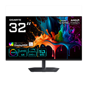 GIGABYTE MO32U2 32” OLED 4K UHD Gaming-Monitor - 3840 x 2160, 240Hz, 0.03ms, 250 cd/m², G-Sync Kompatibel, FreeSync Prem