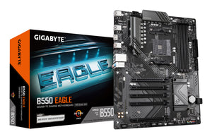GIGABYTE B550 EAGLE Mainboard – AMD Ryzen 5000 G-Serie CPUs, 10+3+1 Phasen VRM, bis zu 3200 MHz DDR4, 1xPCIe 4.0 + 1xPCI