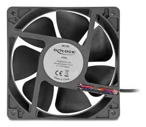 DeLOCK 67298 Computerkühlsystem Computergehäuse Ventilator 12 cm Schwarz 1 Stück(e)