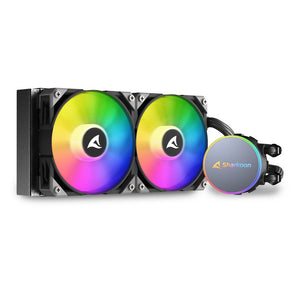 Sharkoon S70 rgb Computergehäuse, Prozessor All-in-One-Flüssigkeitskühler 12 cm Schwarz 1 Stück(e)