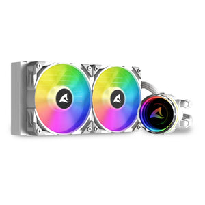 Sharkoon S80 RGB Computergehäuse, Prozessor All-in-One-Flüssigkeitskühler 12 cm Weiß 1 Stück(e)