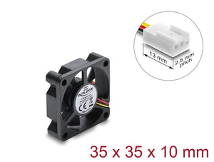 DeLOCK Axiallüfter 12 V DC, 35 x 35 x 10 mm schwarz