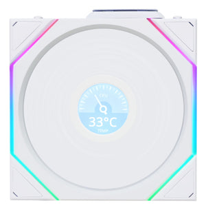 Lian Li Uni Fan TL120 LCD Reverse Blade Wireless Computergehäuse Ventilator 12 cm Weiß 1 Stück(e)