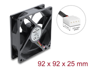 DeLOCK Axiallüfter 48 V DC, 60 x 92 x 92 mm mit 4 Pin PWM Lüfteranschluss schwarz