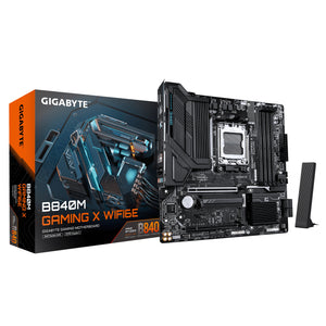 GIGABYTE B840M GAMING X WIFI6E Mainboard – AMD Ryzen 9000 CPUs, 8+2+2-Phasen-VRM, bis zu 8200 MHz DDR5 (O.C.), 2× PCIe-4