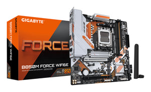 GIGABYTE B850M FORCE WIFI6E Mainboard – Unterstützt AMD Ryzen 9000 Serie Prozessoren, 8+2+2 Phasen Digital-VRM, bis zu 9