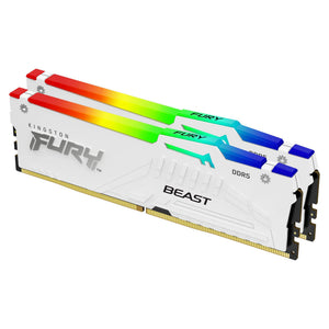 Kingston Technology FURY Beast 32 GB 5600 MT/s DDR5 CL40 DIMM (2er-Kit) White RGB XMP