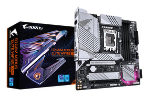 GIGABYTE B760M AORUS ELITE WIFI6E GEN5 Mainboard – Unterstützt Intel Core Prozessoren der 14. Generation, 12+1+1 Phasen