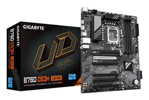 GIGABYTE B760 DS3H GEN5 Mainboard – Unterstützt Intel Core Prozessoren der 14. Generation, 8+2+1 Phasen Digital-VRM, bis