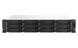 QNAP TS-1264U-RP NAS Rack (2U) Intel® Celeron® 8 GB DDR4 0 TB QNAP QTS Aluminium, Schwarz