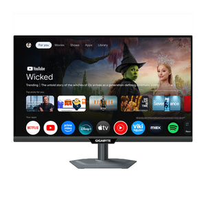 GIGABYTE M27QS 27” 2K QHD Smart-Monitor - Google TV, Drahtlose Anzeige, 2560 x 1440, 180Hz, 1ms, 350 cd/m², FreeSync, Di