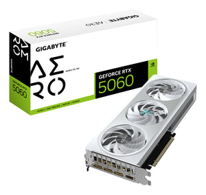 GIGABYTE GeForce RTX 5060 AERO OC 8G Grafikkarte - 8GB GDDR7, 128bit, PCI-E 5.0, 2595 MHz Kerntakt, 3 x DisplayPort, 1 x