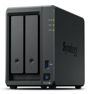 Synology DiskStation DS725+ NAS & Speicherserver Ryzen Embedded R1600 4 GB DDR4 0 TB Schwarz
