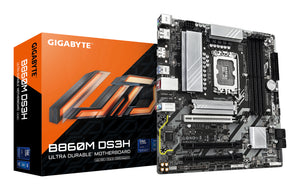 GIGABYTE B860M DS3H Mainboard - Intel Core Ultra CPUs, 5+1+2+1 Phasen VRM, bis zu 9066MHz DDR5, 1xPCIe 5.0 + 1xPCIe 4.0