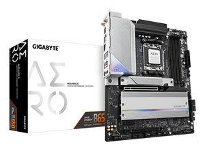 GIGABYTE B650 AERO G Mainboard - Unterstützt AMD Ryzen 9000er-Serie CPUs, bis zu 8000 MHz DDR5 (OC), 1xPCIe 5.0 + 2xPCIe
