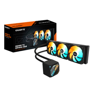 GIGABYTE GAMING 360 Flüssigkeitskühler für CPU - 3x120 mm ARGB-Lüfter, Schiebe-Verriegelungsmechanismus, DAISY-CHAIN, Ko