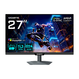 GIGABYTE M27UP 27” 4K UHD Gaming-Monitor - Dual-Modus (4K 160Hz oder FHD 320Hz), 3840 x 2160, 1ms, 350 cd/m², FreeSync P