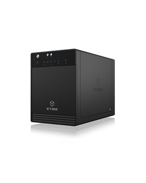 ICY BOX IB-3740-C31, Externes 4-fach Single Mode System für 3,5" SATA I/II/III Festplatten, USB 3.1 Gen2, Type-C Host