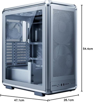 Midi Cooler Master Masterframe 500 Mesh (silber, Tempered Glass)