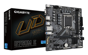 GIGABYTE B760M E Mainboard – Unterstützt Intel Core Prozessoren der 14. Generation, 6+1+1 Phasen VRM, bis zu 7200 MHz DD