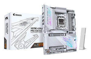 GIGABYTE X870E AORUS PRO X3D ICE Mainboard – Unterstützt AMD Ryzen 9000 Prozessoren, 18+2+2-Phasen Digital-VRM, bis zu 9