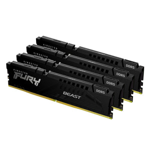 Kingston Technology FURY Beast 128 GB 5200 MT/s DDR5 CL40 DIMM (4er-Kit) Black XMP
