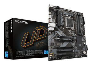GIGABYTE B760 DS3H DDR4 Motherboard - Unterstützt Intel Core 14. Generation CPUs, 18+2+1 Phasen Digital VRM, bis zu 5333