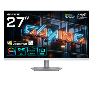 GIGABYTE MO27Q2A ICE 27” OLED 2K QHD Gaming-Monitor - 2560 x 1440, 280Hz, 0.03ms, 250 cd/m², FreeSync Premium Pro, Displ