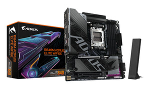 GIGABYTE B840M AORUS ELITE WIFI6E Mainboard – AMD Ryzen 9000 Prozessoren, 10+2+2 Phasen VRM, bis zu 8200 MHz DDR5 (O.C.)