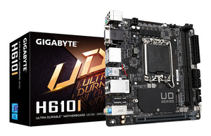 GIGABYTE H610I Motherboard - Unterstützt Intel Core 14. Generation CPUs, 4+1+1 Hybrid Digital VRM, bis zu 5600MHz DDR5,