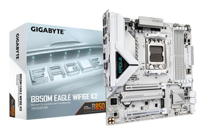 GIGABYTE B850M EAGLE WIFI6E ICE Mainboard – Unterstützt AMD Ryzen 9000 Serie CPUs, digitales 8+2+2 Phasen VRM, bis zu 82