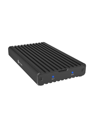 ICY BOX IB-2817M-C32, 2-fach M.2 PCIe NVMe Gehäuse, Host USB 3.2 Gen2x2 Type-C® 20 Gbit/s, für 22x30/42/60/80 mm M.2 SSD
