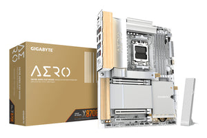 GIGABYTE X870E AERO X3D WOOD Mainboard - Unterstützt AMD Ryzen 9000 CPUs, digitales 16+2+2-Phasen-VRM, bis zu 9000Hz DDR