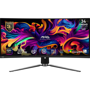 MSI MAG 341CQP QD-OLED Computerbildschirm 86,4 cm (34") 3440 x 1440 Pixel UltraWide Quad HD Schwarz