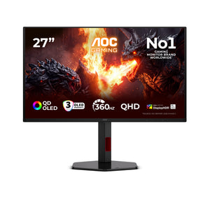 AOC G4 Q27G4SDR Computerbildschirm 67,3 cm (26.5") 2560 x 1440 Pixel Quad HD QD-OLED Schwarz, Rot