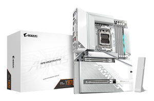 GIGABYTE X870 AORUS STEALTH ICE Mainboard – Unterstützt AMD Ryzen 9000 CPUs, digitales 16+2+2 Phasen VRM, bis zu 8200 MH