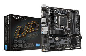GIGABYTE B760M DS3H DDR4 Motherboard - Unterstützt Intel Core 14. Generation CPUs, 6+2+1 Phasen Digital VRM, bis zu 5333