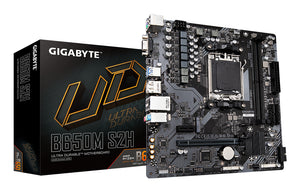 GIGABYTE B650M S2H Mainboard - AMD Ryzen 9000er-Serie, 5+2+2 Phasen VRM, bis zu 6400 MHz DDR5 (OC), 1xPCIe 4.0 M.2, GbE