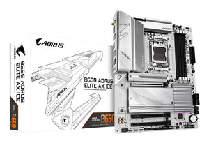 GIGABYTE B650 AORUS ELITE AX ICE Mainboard – Unterstützt AMD Ryzen 9000 CPUs, 12+2+2 Phasen digitales VRM, bis zu 8000 M