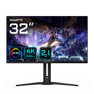 GIGABYTE AORUS FO32U2P 32” OLED Gaming Monitor - 3840 x 2160 (UHD), 240Hz, 0,03ms, 250 cd/m², KVM, FreeSync Premium Pro,