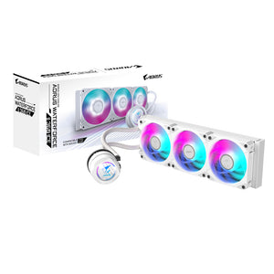GIGABYTE AORUS WATERFORCE II 360 ICE AIO Flüssigkeits-CPU-Kühler - 3x120mm ARGB-Lüfter, Schiebe-in-Verriegelungsmechanis