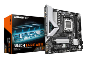 GIGABYTE B840M EAGLE WIFI6 Mainboard – AMD Ryzen 9000 Prozessoren, 5+2+2 Phasen VRM, bis zu 7600 MHz DDR5 (O.C.), 1 x M.