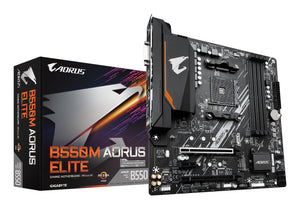 GIGABYTE B550M AORUS ELITE Mainboard – AMD Ryzen 5000 CPUs, 5+3 Phasen VRM, bis zu 4733 MHz DDR4, 1xPCIe 4.0 + 1xPCIe 3.