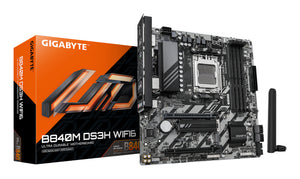 GIGABYTE B840M DS3H WIFI6 Mainboard – AMD Ryzen 9000 Prozessoren, 8+2+2 Phasen VRM, bis zu 8200 MHz DDR5, 2 x PCIe 4.0 M